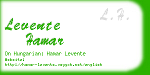 levente hamar business card